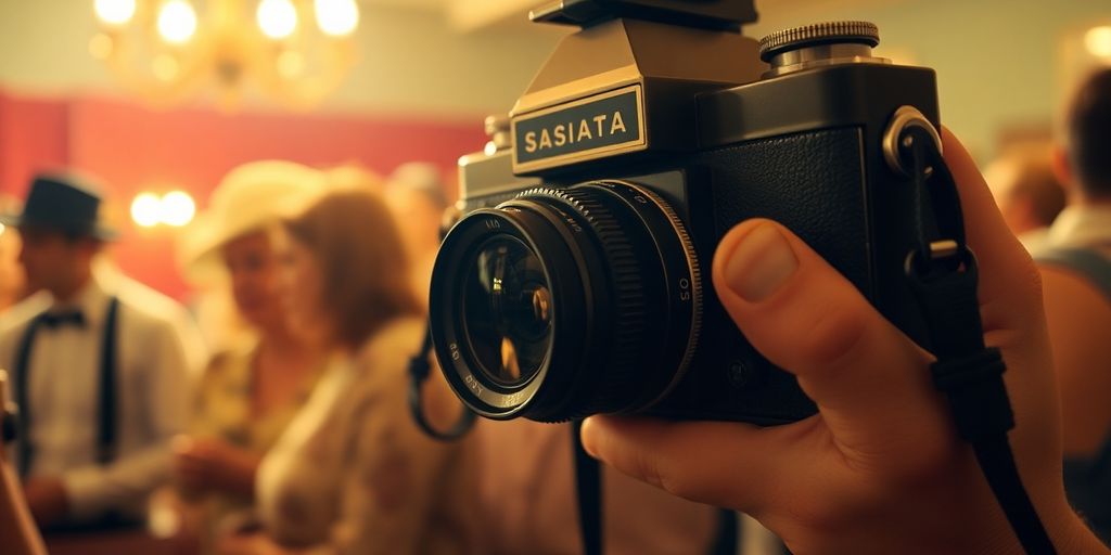 Vintage-Fotografie stilisiert eine Veranstaltung.